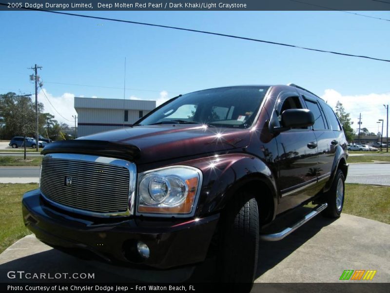 Deep Molten Red Pearl / Dark Khaki/Light Graystone 2005 Dodge Durango Limited