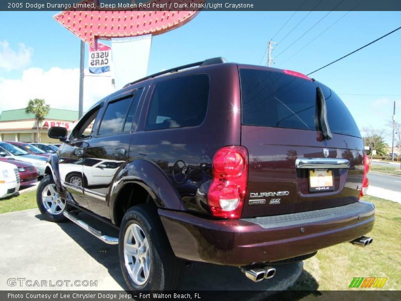 Deep Molten Red Pearl / Dark Khaki/Light Graystone 2005 Dodge Durango Limited