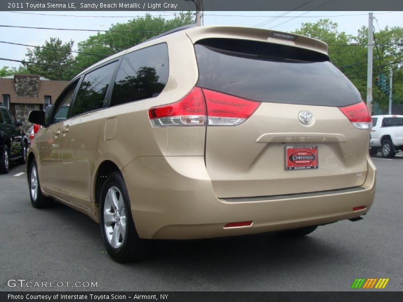 Sandy Beach Metallic / Light Gray 2011 Toyota Sienna LE
