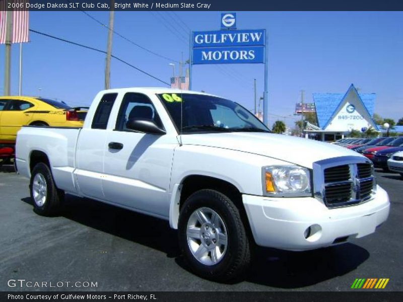 Bright White / Medium Slate Gray 2006 Dodge Dakota SLT Club Cab