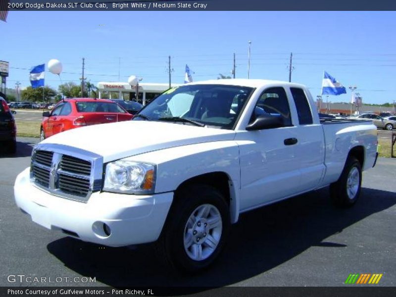 Bright White / Medium Slate Gray 2006 Dodge Dakota SLT Club Cab