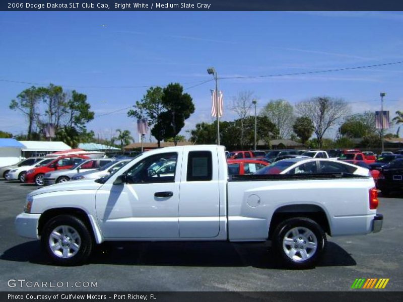 Bright White / Medium Slate Gray 2006 Dodge Dakota SLT Club Cab