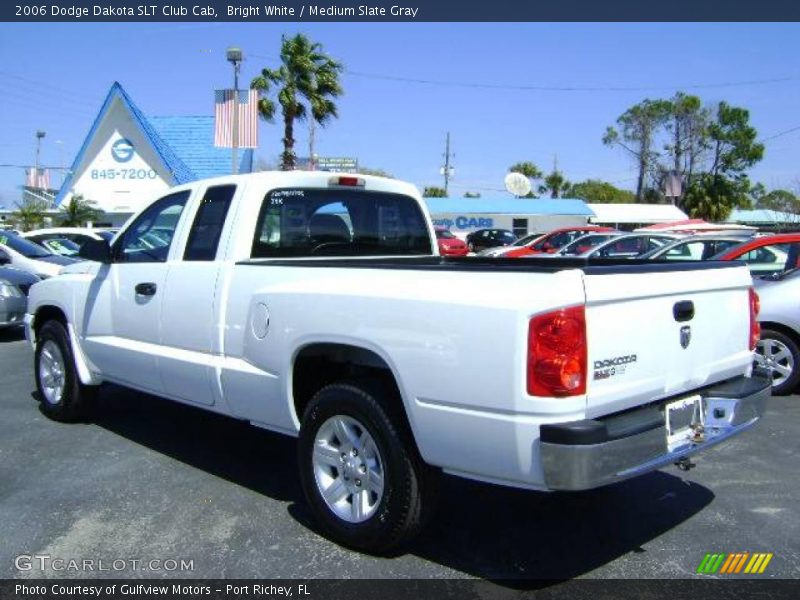 Bright White / Medium Slate Gray 2006 Dodge Dakota SLT Club Cab
