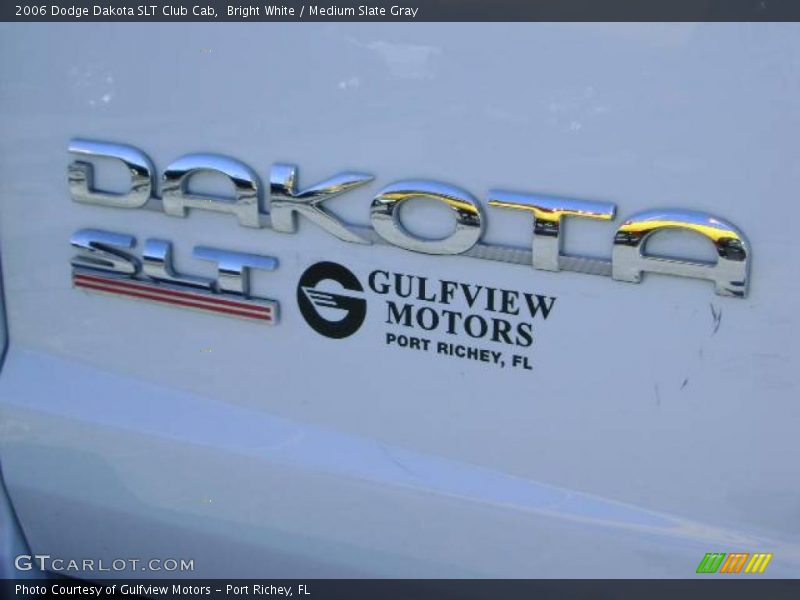 Bright White / Medium Slate Gray 2006 Dodge Dakota SLT Club Cab