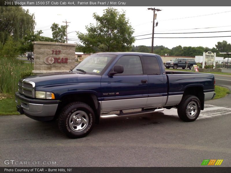 Patriot Blue Pearl / Mist Gray 2001 Dodge Ram 1500 ST Club Cab 4x4