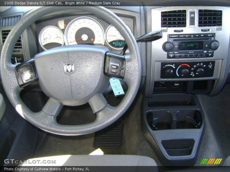 Bright White / Medium Slate Gray 2006 Dodge Dakota SLT Club Cab