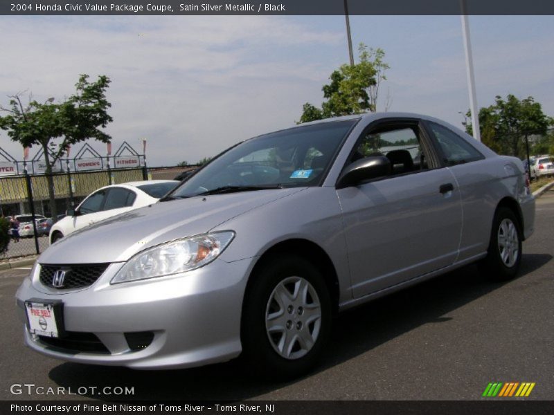 Satin Silver Metallic / Black 2004 Honda Civic Value Package Coupe