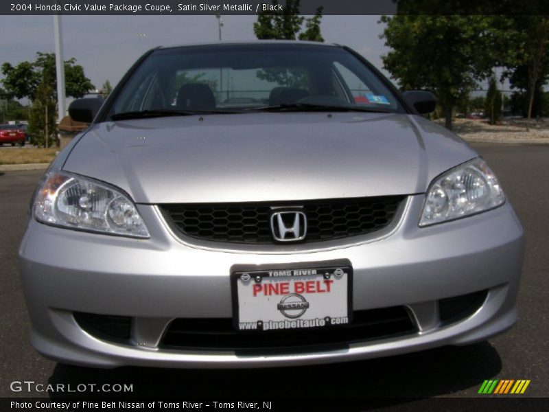 Satin Silver Metallic / Black 2004 Honda Civic Value Package Coupe