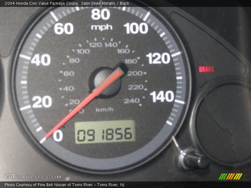 Satin Silver Metallic / Black 2004 Honda Civic Value Package Coupe