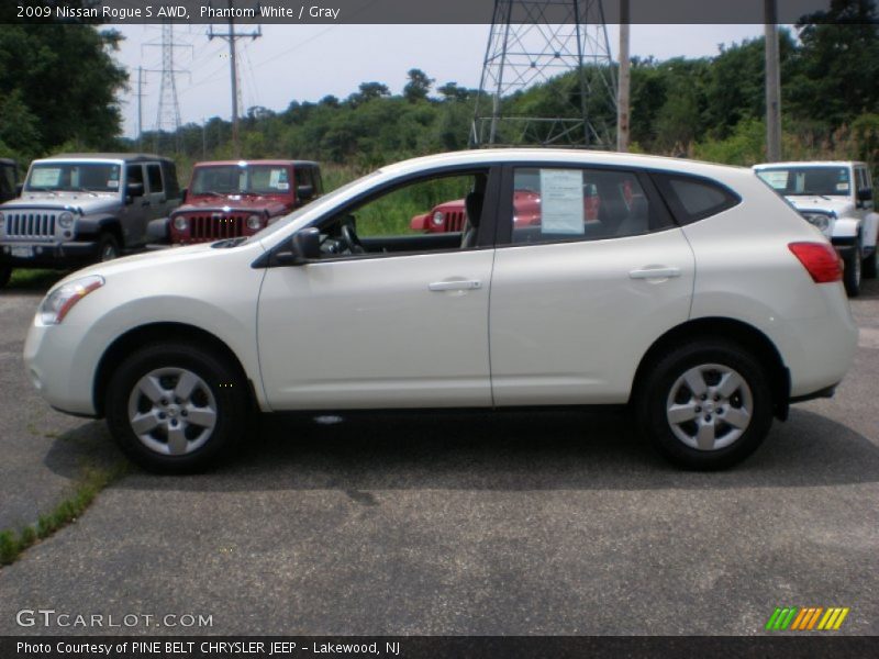 Phantom White / Gray 2009 Nissan Rogue S AWD