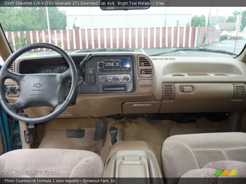 Bright Teal Metallic / Gray 1995 Chevrolet C/K K1500 Silverado Z71 Extended Cab 4x4