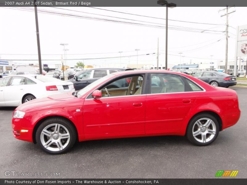 Brilliant Red / Beige 2007 Audi A4 2.0T Sedan