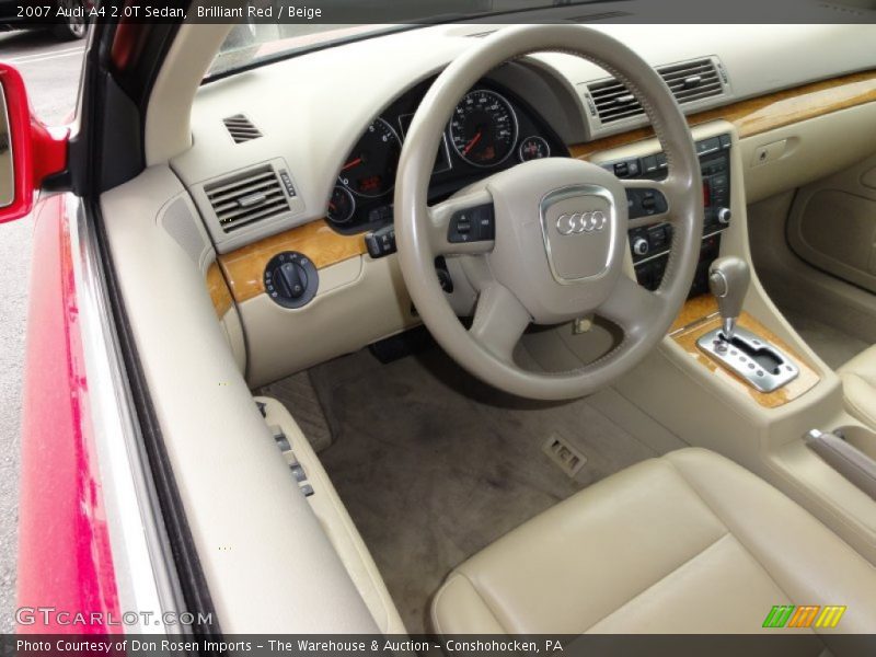 Brilliant Red / Beige 2007 Audi A4 2.0T Sedan