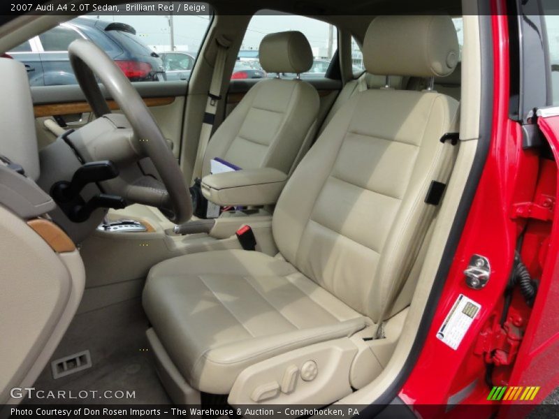 Brilliant Red / Beige 2007 Audi A4 2.0T Sedan