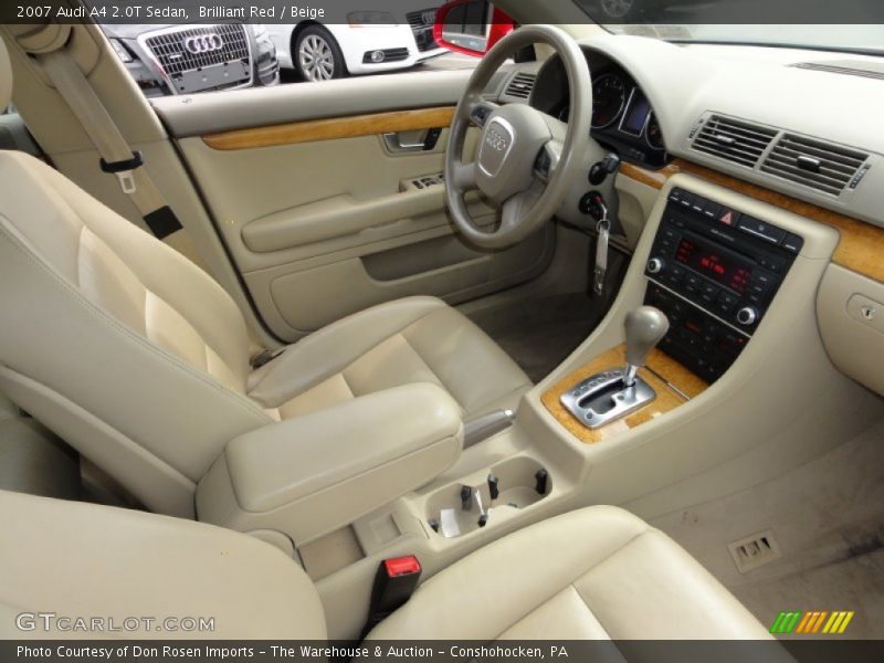 Brilliant Red / Beige 2007 Audi A4 2.0T Sedan