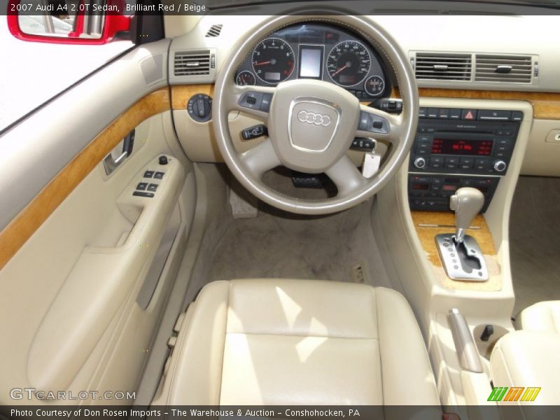 Brilliant Red / Beige 2007 Audi A4 2.0T Sedan