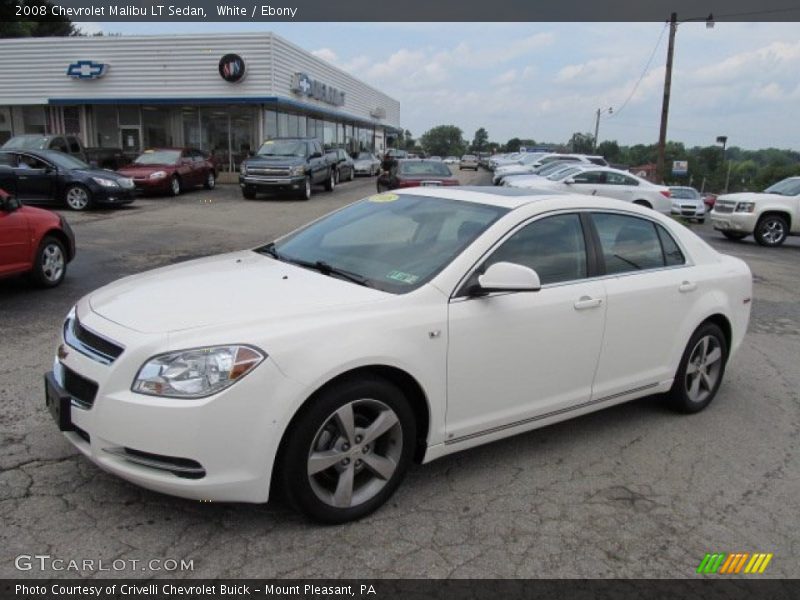 White / Ebony 2008 Chevrolet Malibu LT Sedan