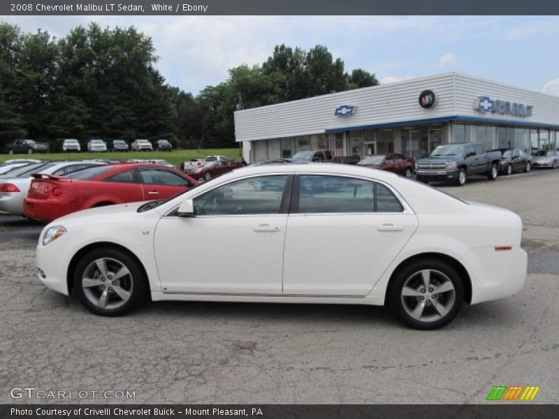 White / Ebony 2008 Chevrolet Malibu LT Sedan