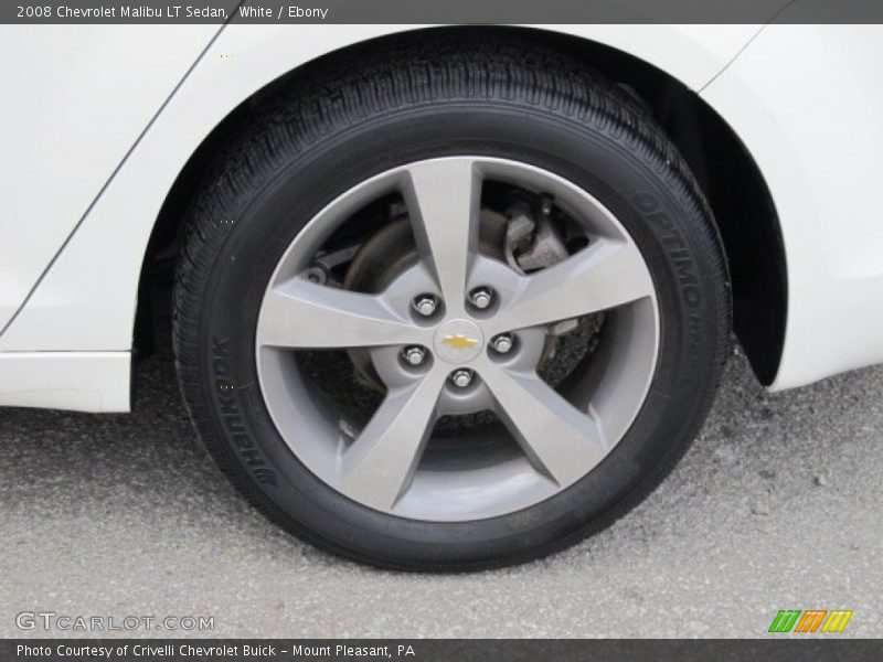 White / Ebony 2008 Chevrolet Malibu LT Sedan