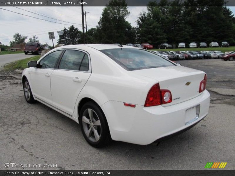 White / Ebony 2008 Chevrolet Malibu LT Sedan
