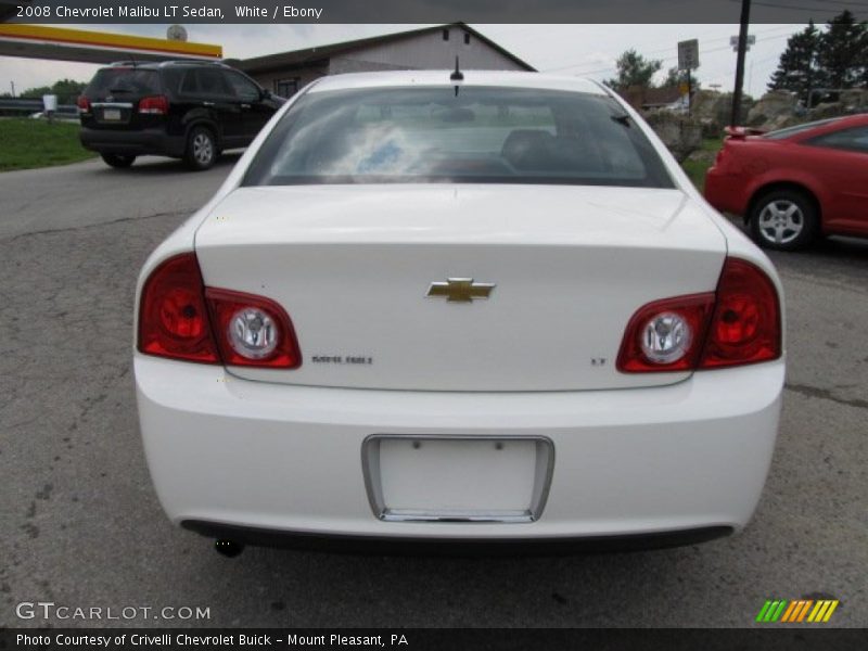 White / Ebony 2008 Chevrolet Malibu LT Sedan