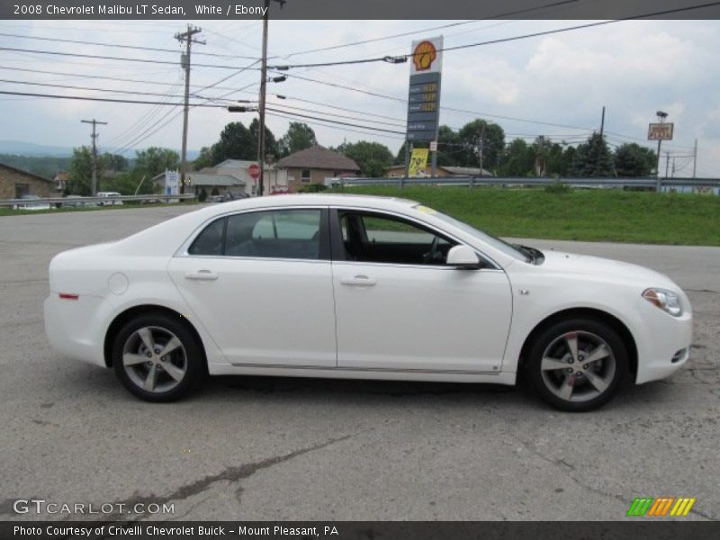 White / Ebony 2008 Chevrolet Malibu LT Sedan