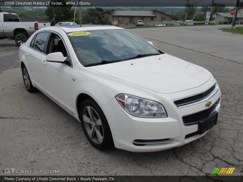 White / Ebony 2008 Chevrolet Malibu LT Sedan