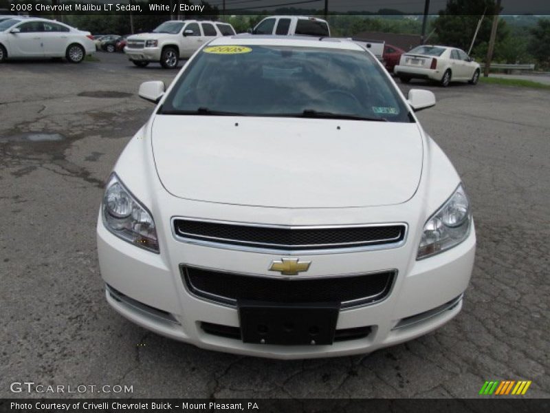 White / Ebony 2008 Chevrolet Malibu LT Sedan