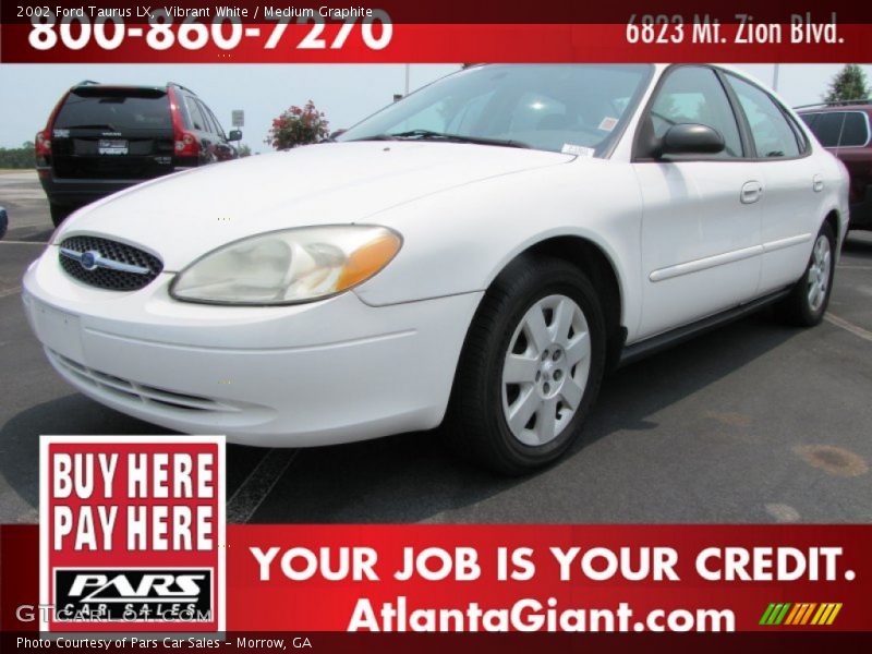 Vibrant White / Medium Graphite 2002 Ford Taurus LX