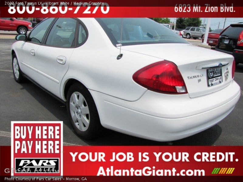 Vibrant White / Medium Graphite 2002 Ford Taurus LX