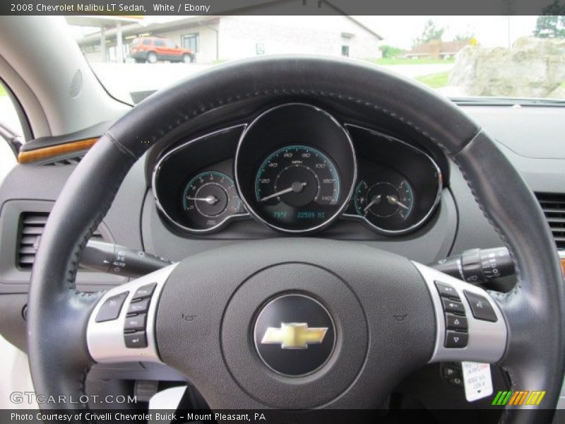 White / Ebony 2008 Chevrolet Malibu LT Sedan