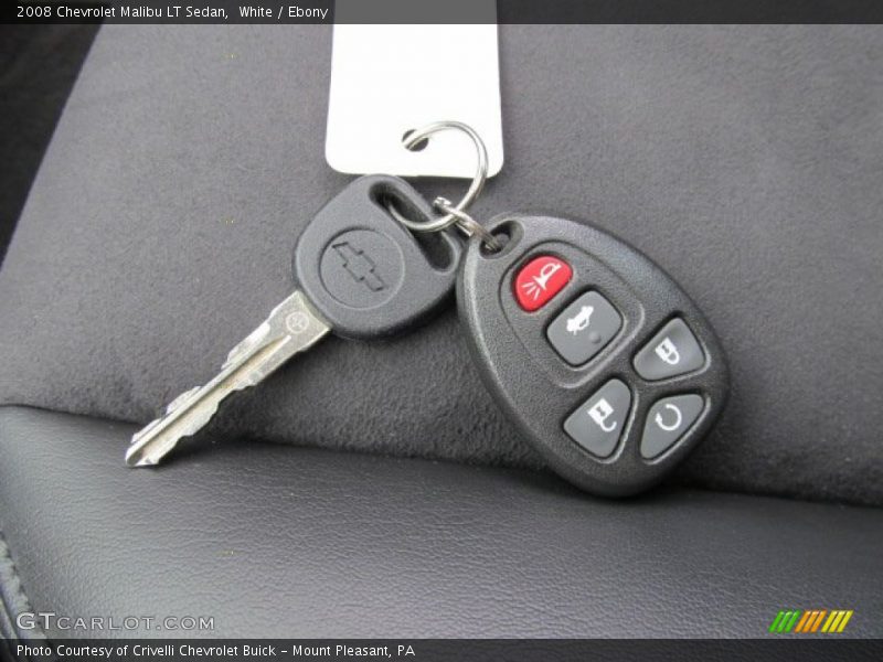 White / Ebony 2008 Chevrolet Malibu LT Sedan