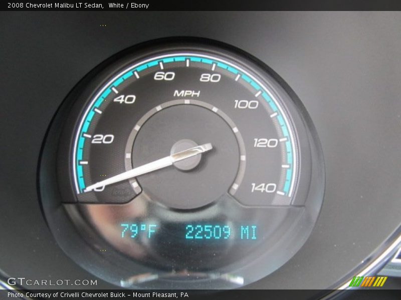 White / Ebony 2008 Chevrolet Malibu LT Sedan
