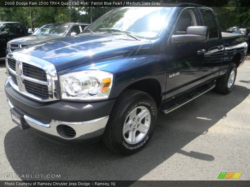 Patriot Blue Pearl / Medium Slate Gray 2008 Dodge Ram 1500 TRX4 Quad Cab 4x4