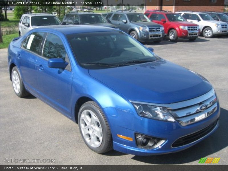 Blue Flame Metallic / Charcoal Black 2011 Ford Fusion SEL