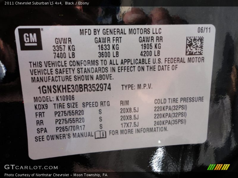 Black / Ebony 2011 Chevrolet Suburban LS 4x4