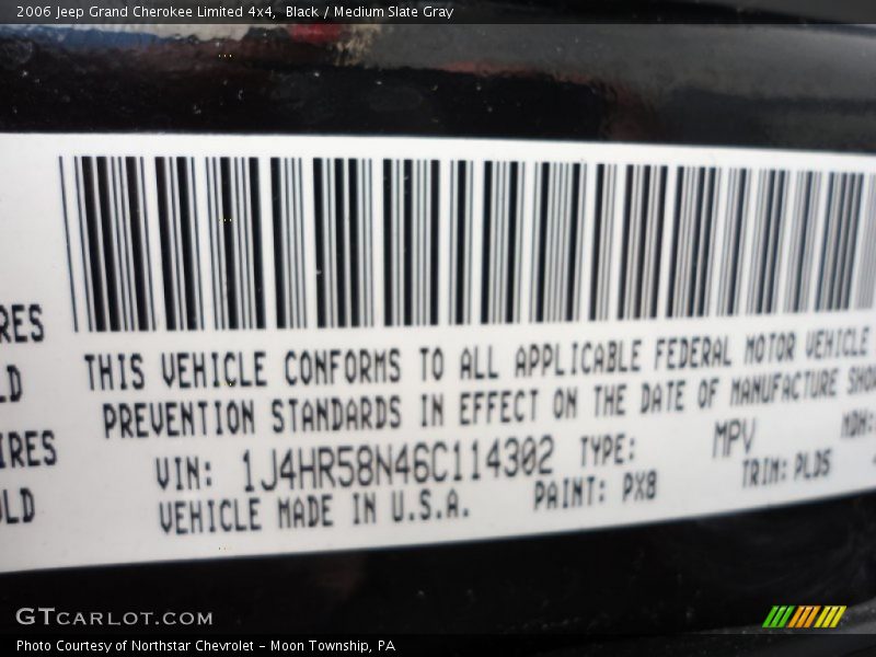 Black / Medium Slate Gray 2006 Jeep Grand Cherokee Limited 4x4