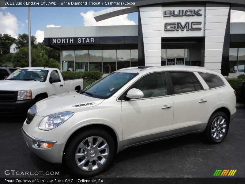 White Diamond Tricoat / Cashmere/Cocoa 2011 Buick Enclave CXL AWD
