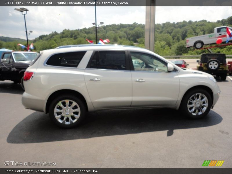 White Diamond Tricoat / Cashmere/Cocoa 2011 Buick Enclave CXL AWD