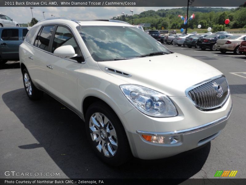 White Diamond Tricoat / Cashmere/Cocoa 2011 Buick Enclave CXL AWD