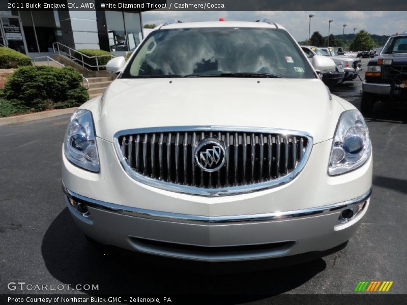 White Diamond Tricoat / Cashmere/Cocoa 2011 Buick Enclave CXL AWD