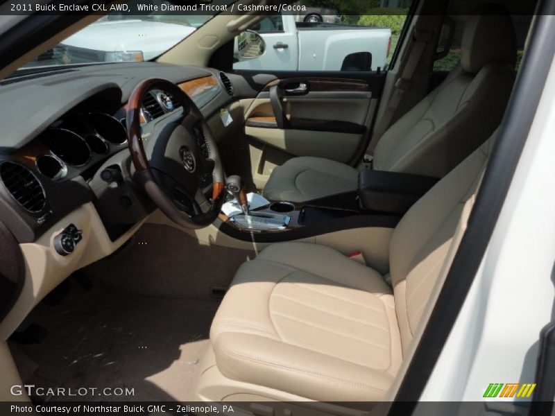 White Diamond Tricoat / Cashmere/Cocoa 2011 Buick Enclave CXL AWD