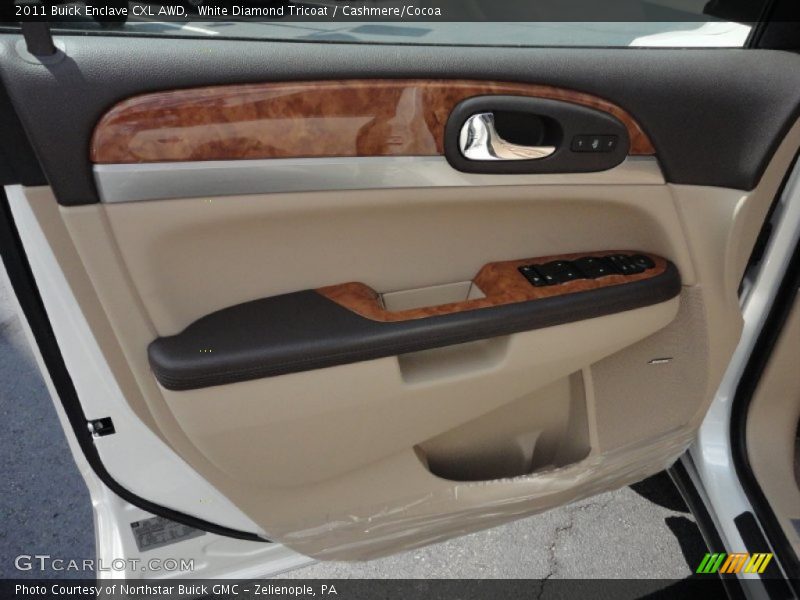 White Diamond Tricoat / Cashmere/Cocoa 2011 Buick Enclave CXL AWD