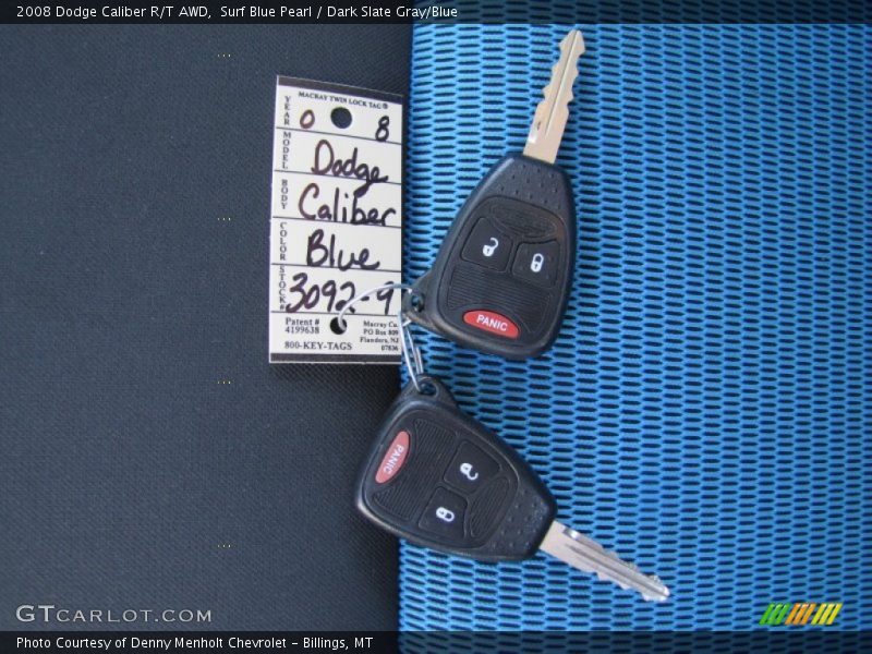 Surf Blue Pearl / Dark Slate Gray/Blue 2008 Dodge Caliber R/T AWD