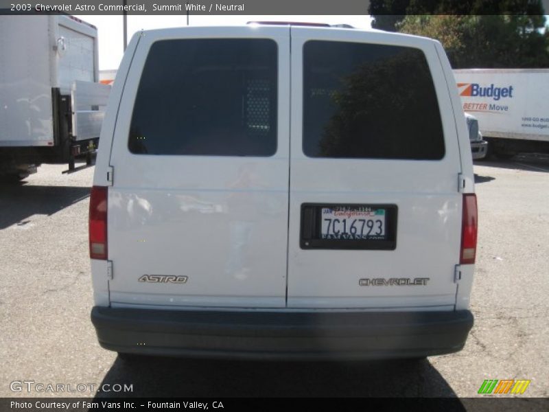 Summit White / Neutral 2003 Chevrolet Astro Commercial