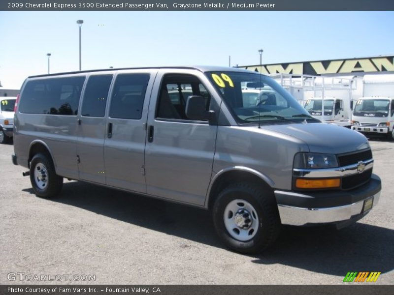 Graystone Metallic / Medium Pewter 2009 Chevrolet Express 3500 Extended Passenger Van