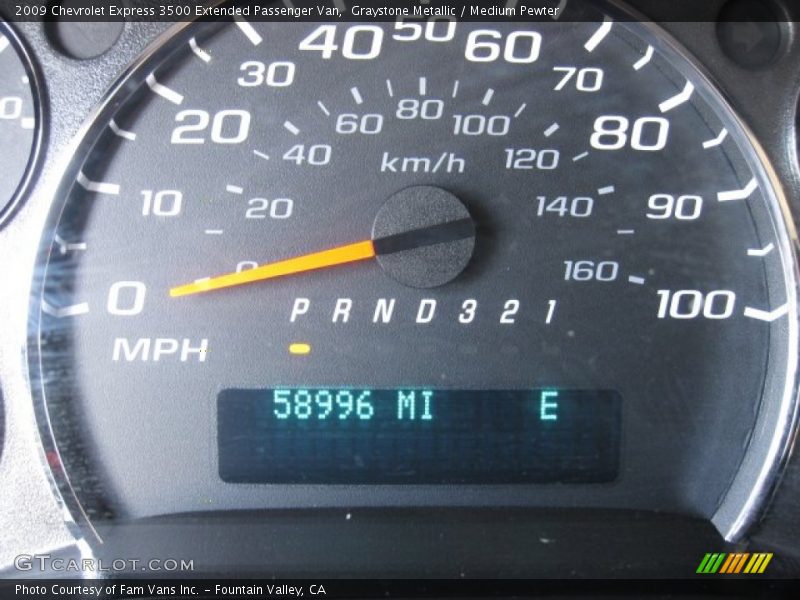 Graystone Metallic / Medium Pewter 2009 Chevrolet Express 3500 Extended Passenger Van