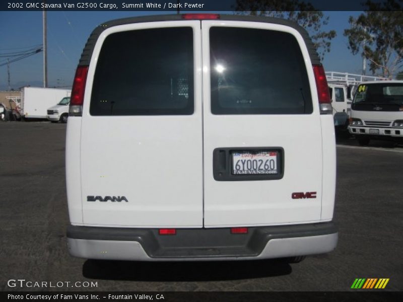 Summit White / Dark Pewter 2002 GMC Savana Van G2500 Cargo