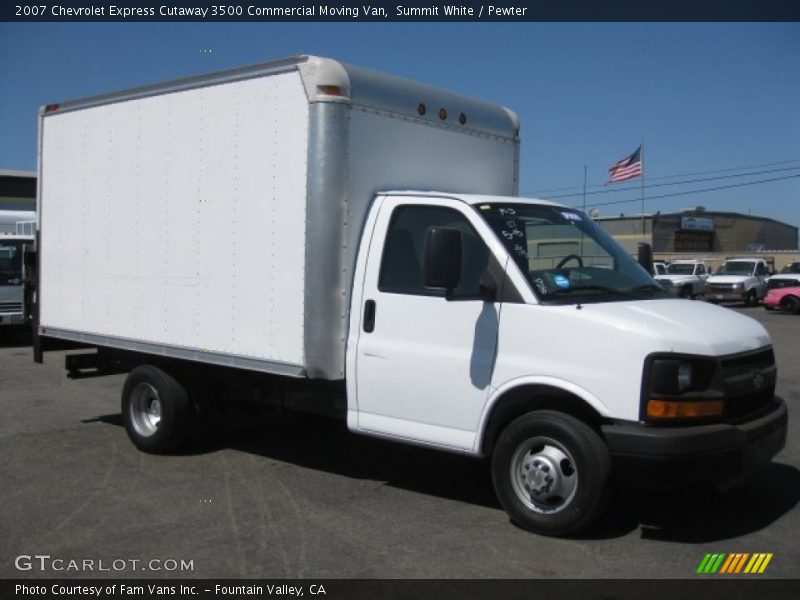 Summit White / Pewter 2007 Chevrolet Express Cutaway 3500 Commercial Moving Van