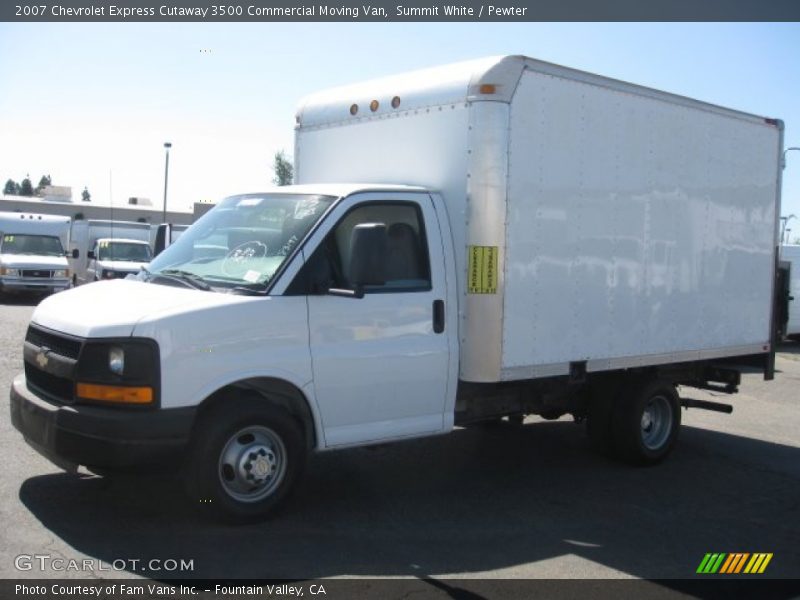 Summit White / Pewter 2007 Chevrolet Express Cutaway 3500 Commercial Moving Van